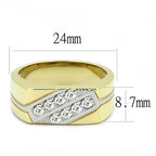 Jewellery Kingdom Signet Pinky Cubic Zirconia Steel Two Tone classy Mens Ring (Gold) - Jewelry Rings - British D'sire