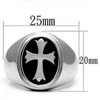 Jewellery Kingdom Signet Pinky Gothic Stainless Steel No Tarnish Biker Menes Cross Ring (Black) - Jewelry Rings - British D'sire