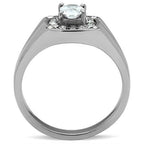 Jewellery Kingdom Signet Pinky Oval Simulated Diamonds Mens Silver Ring - Jewelry Rings - British D'sire