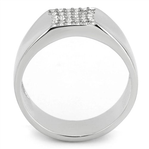 Jewellery Kingdom Signet Pinky Thumb Cubic Zirconia Men's Wedding Ring (Silver) - Jewelry Rings - British D'sire