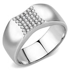 Jewellery Kingdom Signet Pinky Thumb Cubic Zirconia Men's Wedding Ring (Silver) - Jewelry Rings - British D'sire