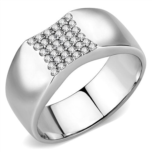 Jewellery Kingdom Signet Pinky Thumb Cubic Zirconia Men's Wedding Ring (Silver) - Jewelry Rings - British D'sire