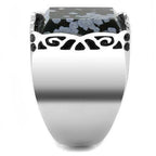Jewellery Kingdom Signet Snowflake Obsidian Emerald Cut Mens Ring (Black) - Rings - British D'sire