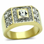 Jewellery Kingdom Signet Steel Bezel Cubic Zirconia Stamped Solid Mens Ring (Gold) - Rings - British D'sire
