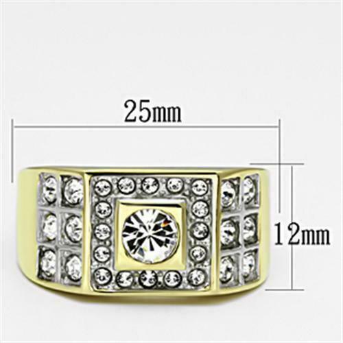 Jewellery Kingdom Signet Steel Bezel Cubic Zirconia Stamped Solid Mens Ring (Gold) - Rings - British D'sire