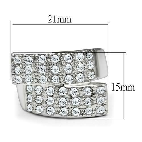 Jewellery Kingdom Silver Band Simulated Diamonds Ladies Pave Set Ring Secondary image