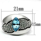 Jewellery Kingdom Silver Blue Topaz Cz Marquise Stainless Steel Ladies Ring - Jewelry Rings - British D'sire