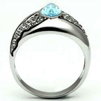 Jewellery Kingdom Silver Blue Topaz Cz Marquise Stainless Steel Ladies Ring - Jewelry Rings - British D'sire