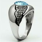 Jewellery Kingdom Silver Blue Topaz Cz Marquise Stainless Steel Ladies Ring - Jewelry Rings - British D'sire