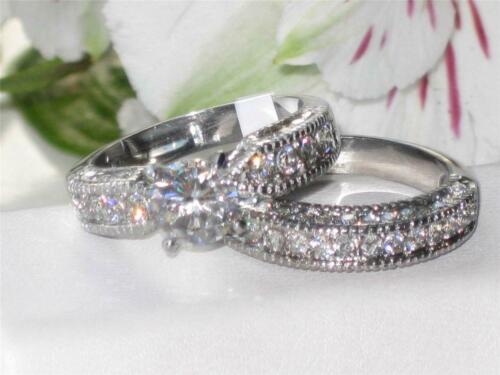 Jewellery Kingdom Silver Cubic Zirconia Stainless Steel Ladies Wedding Band 2pcs Engagement Ring Set - Jewelry Rings - British D'sire Main image