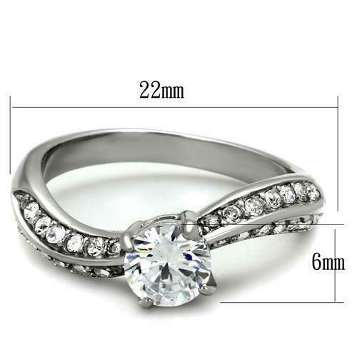 Jewellery Kingdom Solitaire Accent Twisted 1.50 Carat Ladies Engagement Ring (Silver) Secondary image