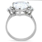 Jewellery Kingdom Silver Ladies Cocktail Cubic Zirconia Stainless Steel Pear Ring - Jewelry Rings - British D'sire