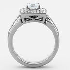Jewellery Kingdom Silver Princess Set Wedding Engagement Ladies Simulated Diamonds Steel Ring - Jewelry Rings - British D'sire