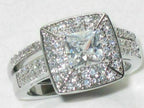 Jewellery Kingdom Silver Princess Set Wedding Engagement Ladies Simulated Diamonds Steel Ring - Jewelry Rings - British D'sire