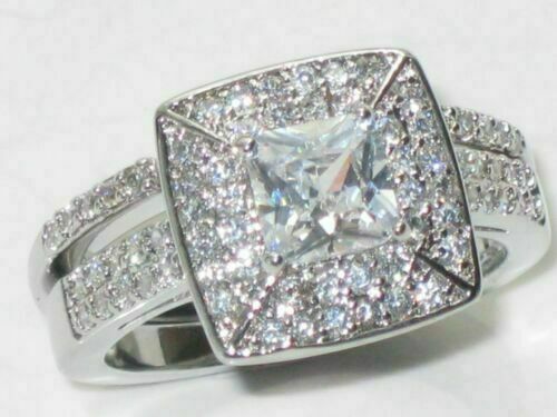 Jewellery Kingdom Silver Princess Set Wedding Engagement Ladies Simulated Diamonds Steel Ring - Jewelry Rings - British D'sire