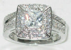 Jewellery Kingdom Silver Princess Set Wedding Engagement Ladies Simulated Diamonds Steel Ring - Jewelry Rings - British D'sire