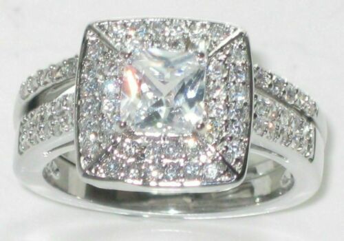 Jewellery Kingdom Silver Princess Set Wedding Engagement Ladies Simulated Diamonds Steel Ring - Jewelry Rings - British D'sire