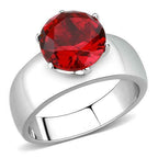 Jewellery Kingdom Silver Ruby Ladies Solitaire Cubic Zirconia Stainless Steel Ring - Jewelry Rings - British D'sire