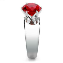 Jewellery Kingdom Silver Ruby Ladies Solitaire Cubic Zirconia Stainless Steel Ring - Jewelry Rings - British D'sire