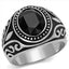 Jewellery Kingdom Silver Signet Jet Pinky Oval Detailed Classy Ring (Black) - Rings - British D'sire