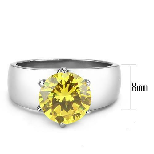 Jewellery Kingdom Silver Solitaire Citrine Carat Stainless Steel Ladies Ring (Yellow) Secondary image