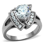 Jewellery Kingdom Silver Stainless Steel Dress 4ct Realistic Cubic Zirconia Ladies Cz Ring - Jewelry Rings - British D'sire