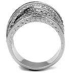 Jewellery Kingdom Silver Stainless Steel Pave Channel Set Chunky Ladies Cubic Zirconia Band Ring - Jewelry Rings - British D'sire