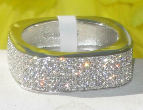 Jewellery Kingdom Simulated Diamond Micro Pave Band Eternity Wedding Ring (Sterling Silver) - Engagement Rings - British D'sire Main image