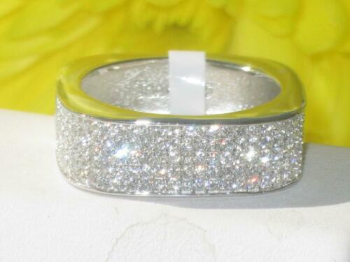 Jewellery Kingdom Simulated Diamond Micro Pave Band Eternity Sterling Silver Wedding Ring Secondary image