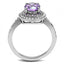 Jewellery Kingdom Simulated Diamond Oval Band Purple Amethyst Stainless Steel Ring - Jewelry Rings - British D'sire
