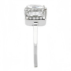 Jewellery Kingdom Simulated Diamonds Art Deco Anniversary Silver Emerald Cut Ladies Ring - Jewelry Rings - British D'sire