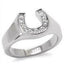 Jewellery Kingdom Simulated Diamonds Horse Shoe Unisex Stainless Steel Pave Ring - Jewelry Rings - British D'sire
