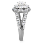 Jewellery Kingdom Simulated Diamonds Stainless Steel Flower Ladies Ring (Silver) - Jewelry Rings - British D'sire