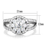 Jewellery Kingdom Simulated Diamonds Stainless Steel Flower Ladies Ring (Silver) - Jewelry Rings - British D'sire