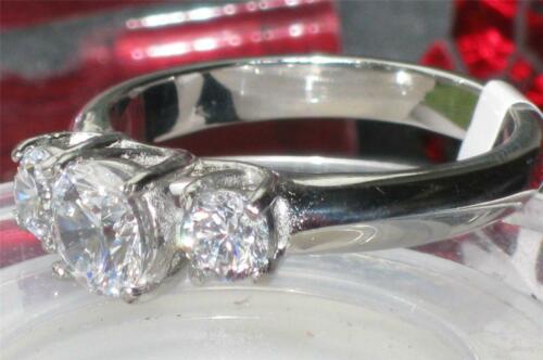 Jewellery Kingdom Simulated Diamonds Three Stone Anniversary Ladies Ring (Silver) - Jewelry Rings - British D'sire