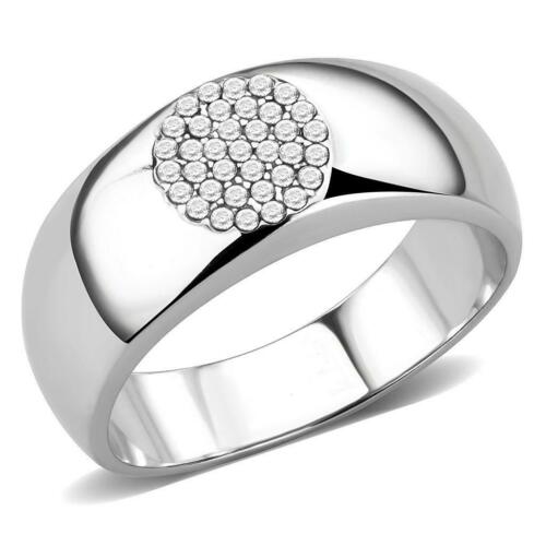 Jewellery Kingdom Simulated Diamonds Thumb Pinky Signet Steel Mens 8mm Band Ring (Silver) - Rings - British D'sire Main image