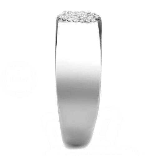 Jewellery Kingdom Simulated Diamonds Thumb Pinky Signet Steel Mens 8mm Band Ring (Silver) - Rings - British D'sire
