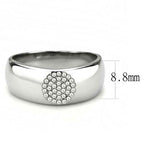 Jewellery Kingdom Simulated Diamonds Thumb Pinky Signet Steel Mens 8mm Band Ring (Silver) - Rings - British D'sire