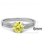 Jewellery Kingdom Solitaire 2.50CT Cubic Zirconia Yellow Stainless Steel Ladies Citrine Ring(Silver) - Jewelry Rings - British D'sire