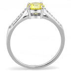 Jewellery Kingdom Solitaire 2.50CT Cubic Zirconia Yellow Stainless Steel Ladies Citrine Ring(Silver) - Jewelry Rings - British D'sire