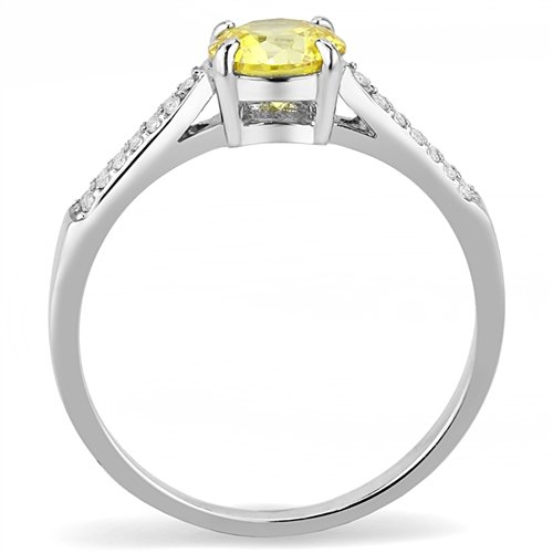 Jewellery Kingdom Solitaire 2.50CT Cubic Zirconia Yellow Stainless Steel Ladies Citrine Ring(Silver) - Jewelry Rings - British D'sire