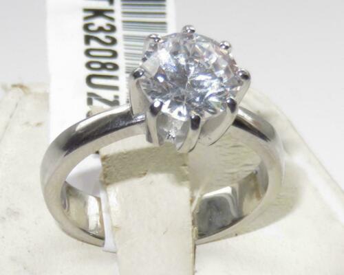 Jewellery Kingdom Solitaire 3.5 Carat Stainless Steel Cubic Zirconia Engagement Ring Secondary image