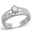 Jewellery Kingdom Solitaire Accents 1.25CT Pave Sterling Silver 925 Ladies Cubic Zirconia Ring (Silver) - Jewelry Rings - British D'sire