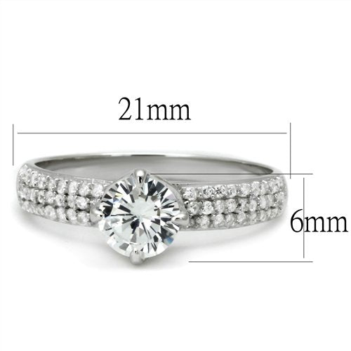 Jewellery Kingdom Solitaire Accents Cubic Zirconia 2 CT Engagement Sterling Silver Ladies Ring - Jewelry Rings - British D'sire