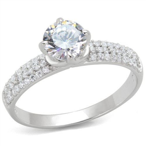 Jewellery Kingdom Solitaire Accents Cubic Zirconia 2 CT Engagement Sterling Silver Ladies Ring - Jewelry Rings - British D'sire Main image