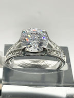 Jewellery Kingdom Solitaire Accents Cubic Zirconia 3 CT Stainless Steel Ladies Engagement Silver Ring - Jewelry Rings - British D'sire