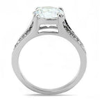 Jewellery Kingdom Solitaire Accents Cubic Zirconia 3 CT Stainless Steel Ladies Engagement Silver Ring - Jewelry Rings - British D'sire