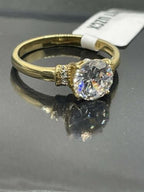 Jewellery Kingdom Solitaire Accents Cubic Zirconia Engagement Ladies Ring (Gold) - Jewelry Rings - British D'sire