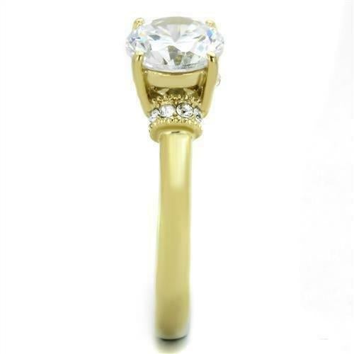 Jewellery Kingdom Solitaire Accents Cubic Zirconia Engagement Ladies Ring (Gold) - Jewelry Rings - British D'sire