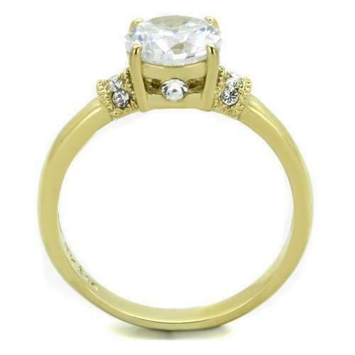 Jewellery Kingdom Solitaire Accents Cubic Zirconia Engagement Ladies Ring (Gold) - Jewelry Rings - British D'sire